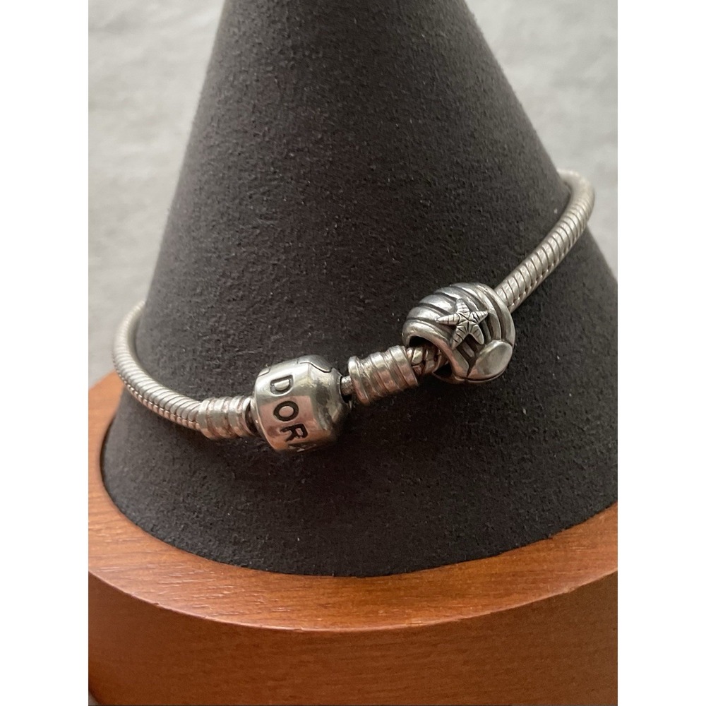 Pandora ALE 925 Sterling Silver Bracelet With Seashell Charm Beach